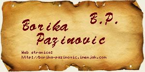 Borika Pažinović vizit kartica